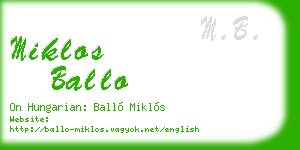 miklos ballo business card