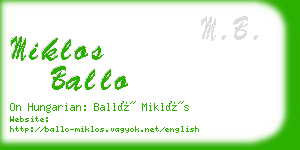 miklos ballo business card